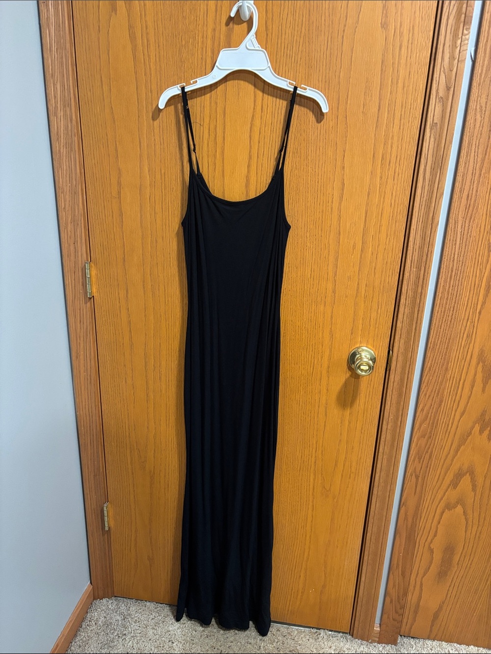 SKIMS Black Slip Maxi Dress with Thin Straps - Picture 1 of 3